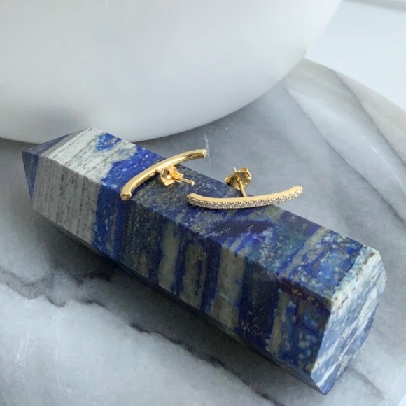 celeste - pave suspender lobe cuff earrings - Picture 2 of 2